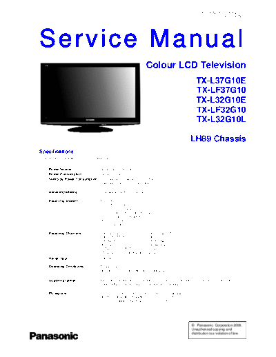 LH89 TX-L37G10E TX-LF37G10 TX-L32G10E TX-LF32G10 TX-L32G10L