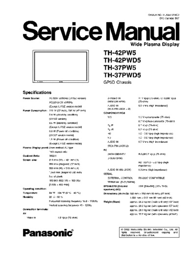 GP5D TH-42PW5 TH-42PWD5 TH-37PW5 TH-37PWD5
