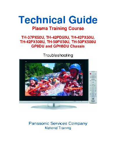 GP8DU GPH8DU TH-37PX50U TH-42PD50U TH-42PX50U TH-42PX500U TH-50PX50U TH-50PX500U Troubleshooting