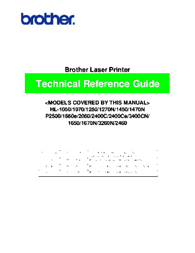 Service Manual Brother Laser Printer Technical Reference Guide