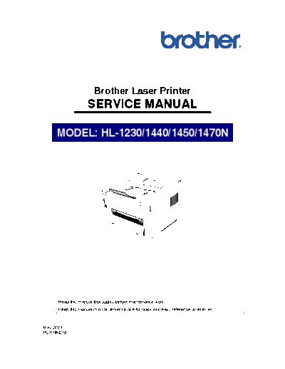 Brother hl1230. 1450. 1470 servicemanual