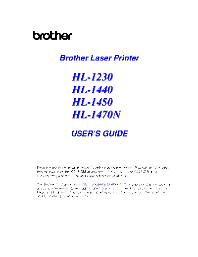 Brother Laser printers. Users Guide