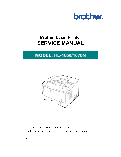 Brother HL-1650, 1670n Service Manual
