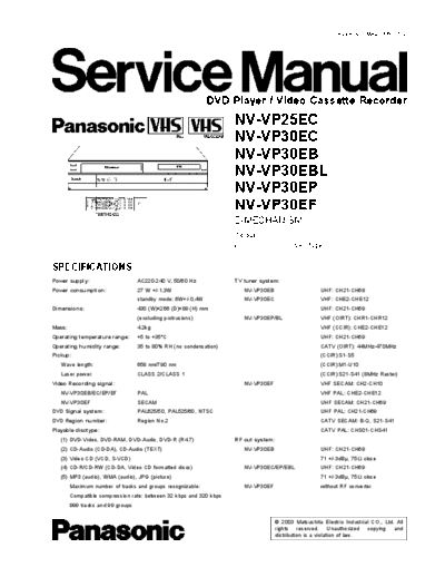 2845 - manual de servicio nv-vp30 1ª parte