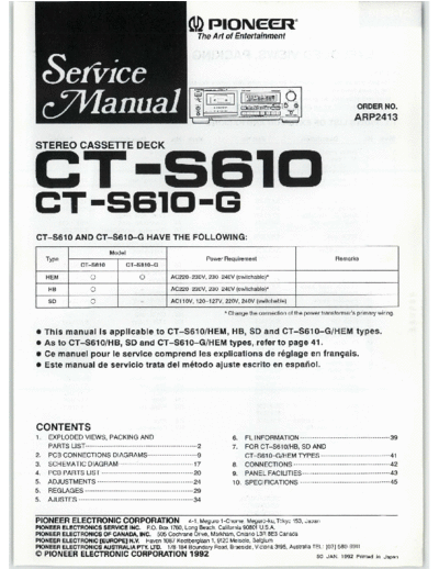 hfe_pioneer_ct-s610_g_service_arp2413_en