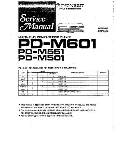 hfe_pioneer_pd-m501_m551_m601_service