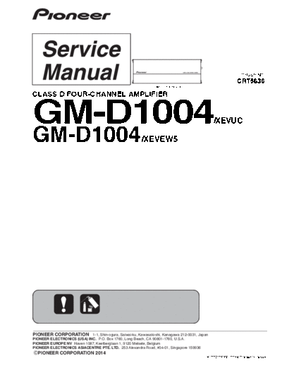 PIONEER_GM-D1004_CRT5636 Pioneer Car Audio GM-D1004 Service and user manuals  free download search engine