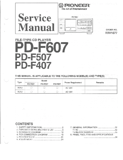 hfe_pioneer_pd-f407_f507_f607_service