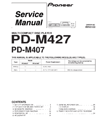 hfe_pioneer_pd-m407_m427_service