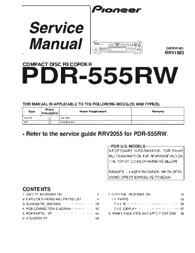 hfe_pioneer_pdr-555rw_service