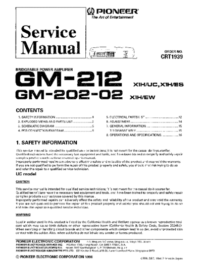 PIONEER GM-202_212+Car+power+Ampli