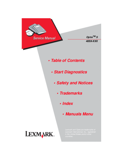 Servicemanual lexmark optra s