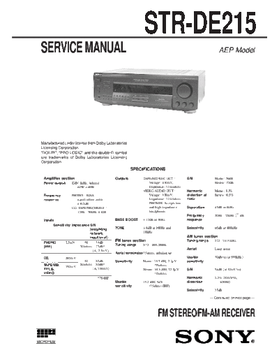 Sony STR-DE215