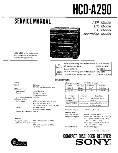 SONY HCD-A290  9959275-81