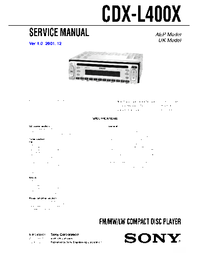 SONY CDX-L400X