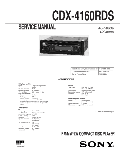 Sony caraudio CDX-4160RDS