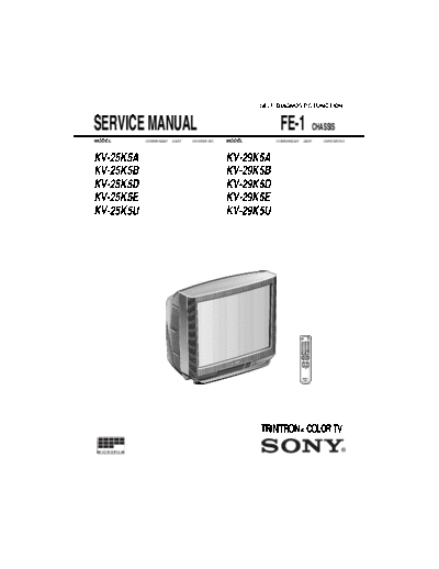 SONY service mode chassis FE-1