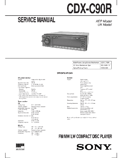 SONY CDX-C90R