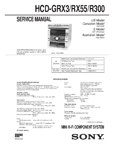 Sony HCD-GRX3