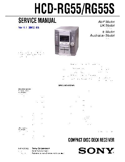 SONY  HCD - RG 55--S    ( HI-FI )   