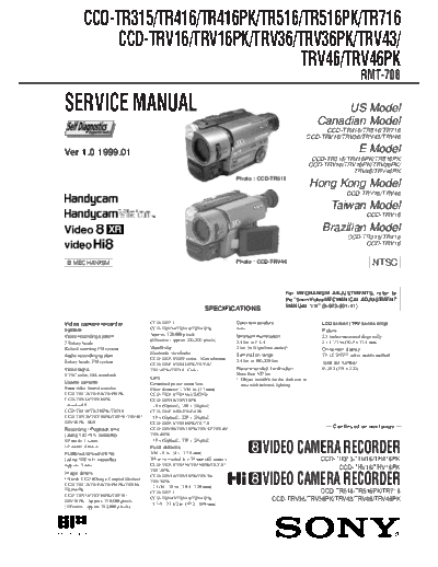 SONY CCD-TR315_416_516_716_ TRV16_36_43_76