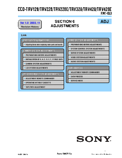 SONY CCD-TRV128-228-328-428 adj