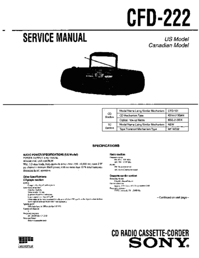 SONY CFD-222