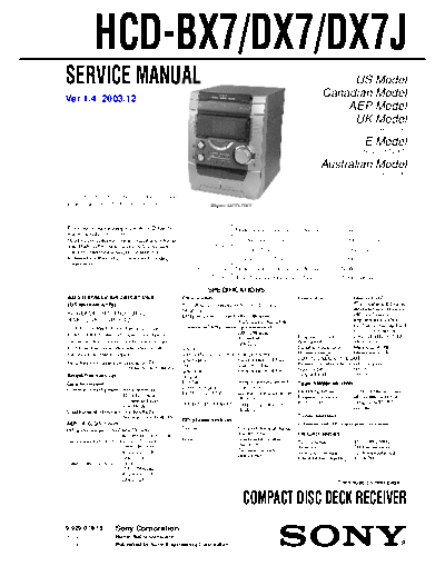 SONY HCD-BX7 HIFI