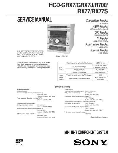 SONY HCD-GRX7 RX77