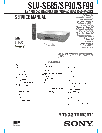 SONY SLV-SF99