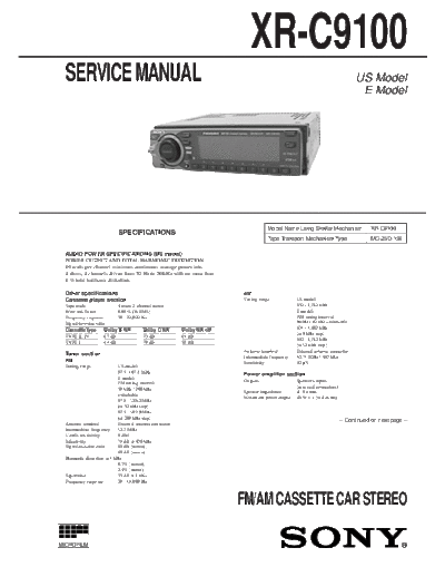 SONY XR-C9100