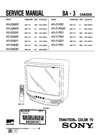 SONY chassis BA-3 