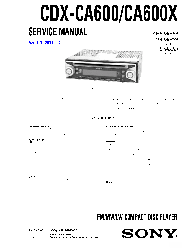 Sony CDX-CA600 car audio