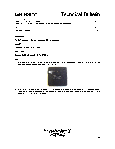 Sony DVD Code C-81 2