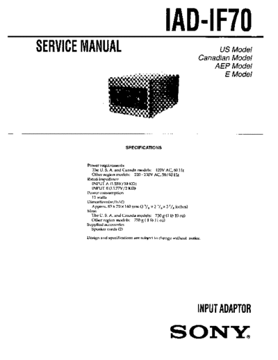 Sony IAD-IF70 Input_adaptor