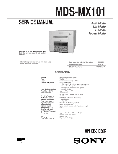 Sony MDS-MX101 Minidisc_deck