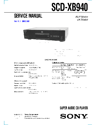 Sony SCD-XB940