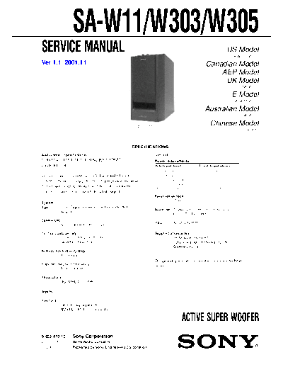Sony SA-W11_303_305 Act_super_woofer