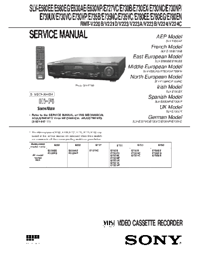 Sony SLV-E580_E630_E727_E730_E735_E780EE