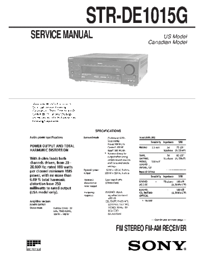 Sony STR-1015G receiver