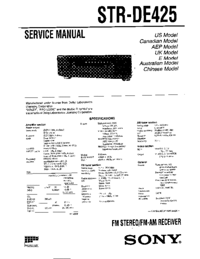 Sony STR-DE425 receiver
