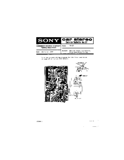 Sony XR-15 Service Bulletin 57