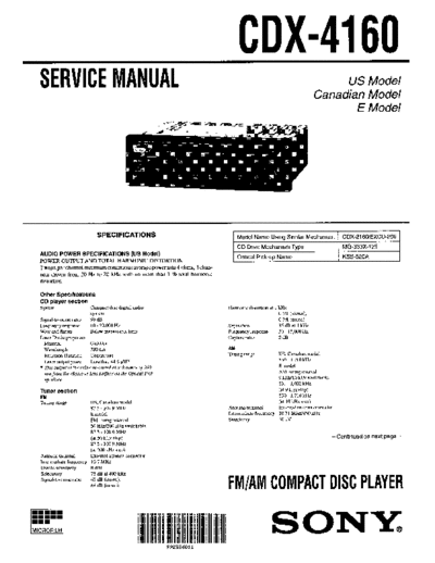 Sony caraudio CDX-4160