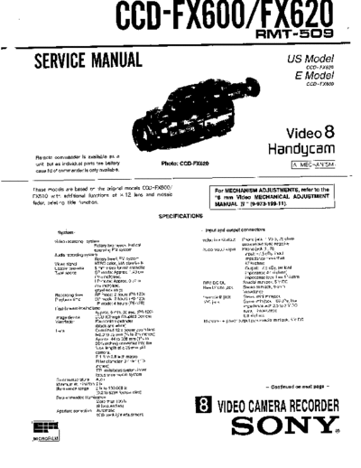 CAMARA SONY  CCD - FX 600---620    ( FX 500---510 )    