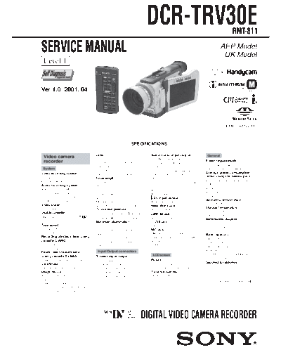 CAMARA SONY  DCR - TRV 30 E     LEVEL 1    