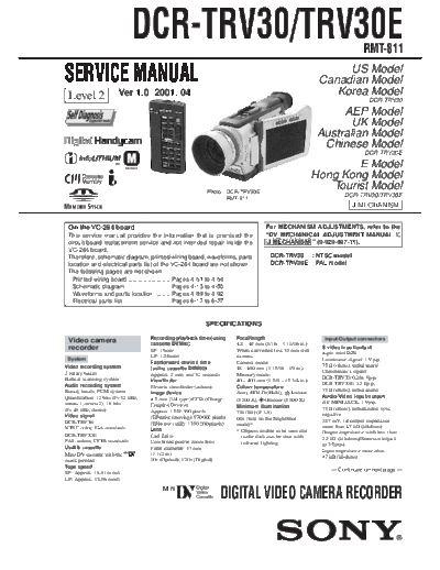 CAMARA SONY  DCR - TRV 30 E     LEVEL 2   