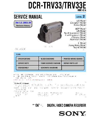 CAMARA SONY  DCR - TRV 33    level 2    VER 1.2    ---