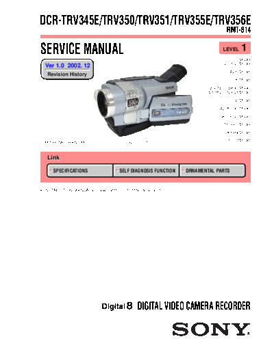 CAMARA SONY  DCR - TRV 345---350---351---355---356   LEVEL 1   