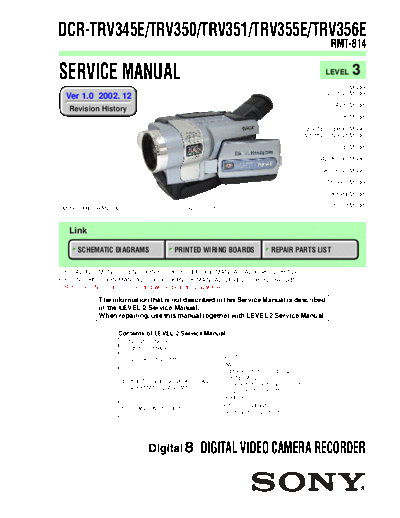 CAMARA SONY  DCR - TRV 345---350---351---355---356 E   LEVEL 3  