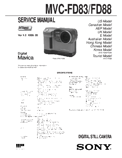 CAMARA SONY  MVC - FD 88    